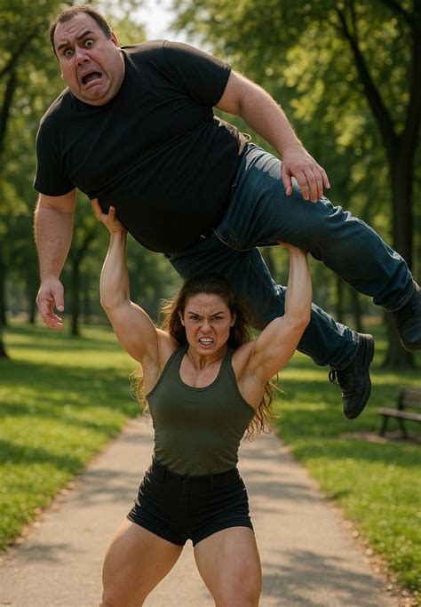 muscle woman lifting  big man overhead  girlbasing  deviantart