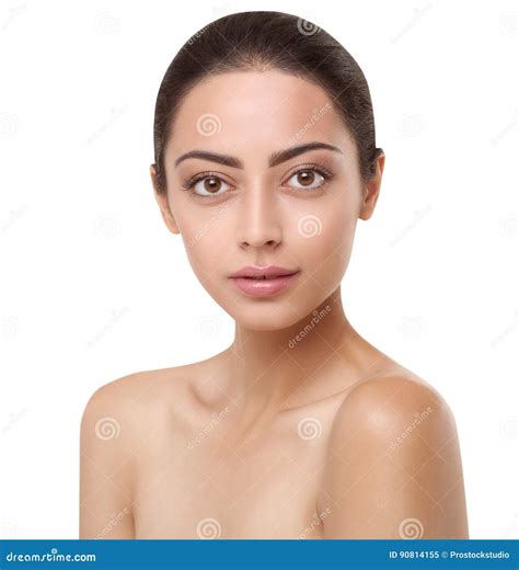Beautiful Indian Girl with Perfect Skin, Clean Face Stock Image - Image