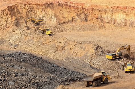 aerial shot   area  manganese mining  south africa stock photo