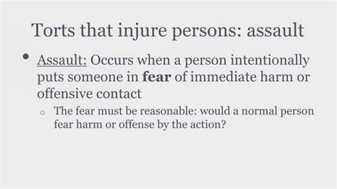 PPT - Tort Law 2: Intentional Torts PowerPoint Presentation, free ...