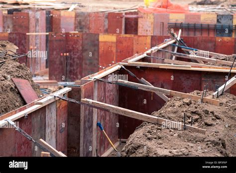 concrete forms  construction site stock photo alamy