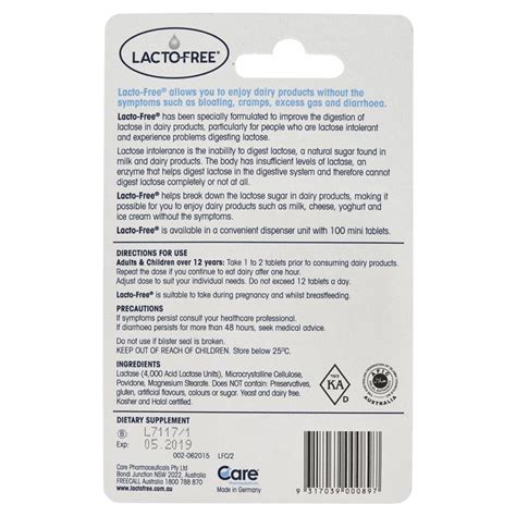 Buy Lacto Free 100 Tablets Online at Chemist Warehouse®