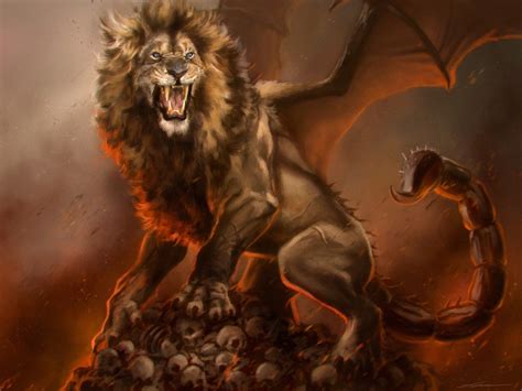 manticore mythical creatures art creature concept art