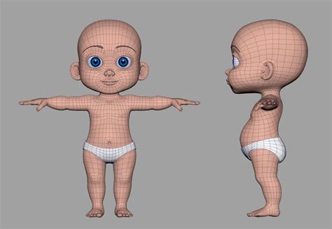 3d character baby boy Blender Character Modeling, Character Model Sheet ...