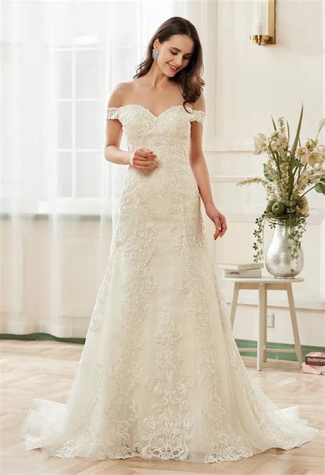 Illusion V-neckline A-Line Lace Straps Wedding Dress Wholesale