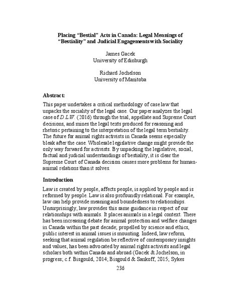 placing bestial acts  canada legal meanings