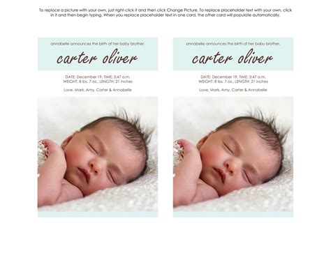 Free Printable Birth Announcement Templates [Word, Excel, PDF]