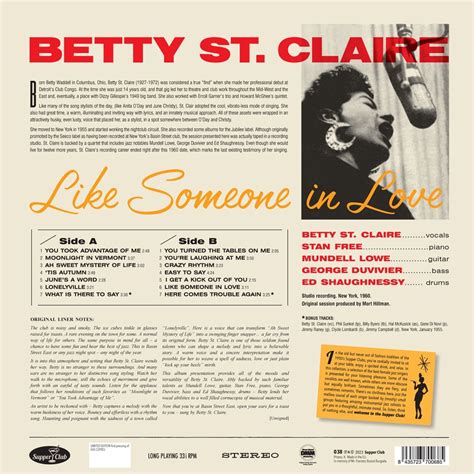 Betty St. Claire: Like Someone In Love (180g) (Limited Numbered Edition