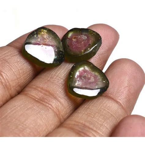 watermelon tourmaline slices  rs carat watermelon tourmaline