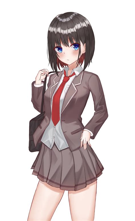 Anime Girl With School Uniform