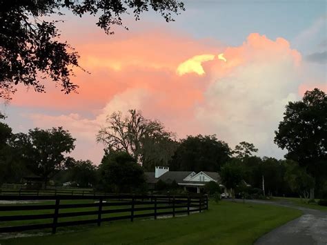 Beautiful Sunset Over Horse Farm