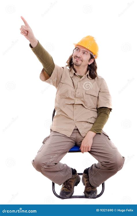 young worker sitting   chair stock photo image  break manager