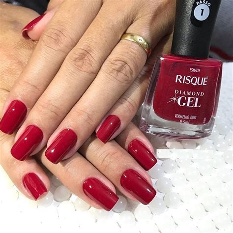 Esmalte Em Gel Vermelho Cereja - Esmalte Risqué Diamond Gel Vermelho Cereja Cremoso 9,5ml Atacado a ...