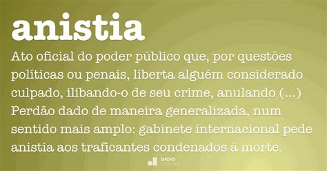 O Que Quer Dizer A Palavra Anistia
