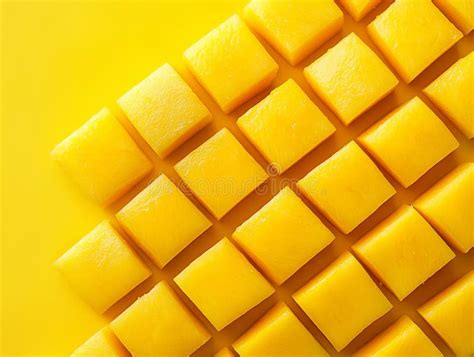 closeup      mango sliced  cubes showing