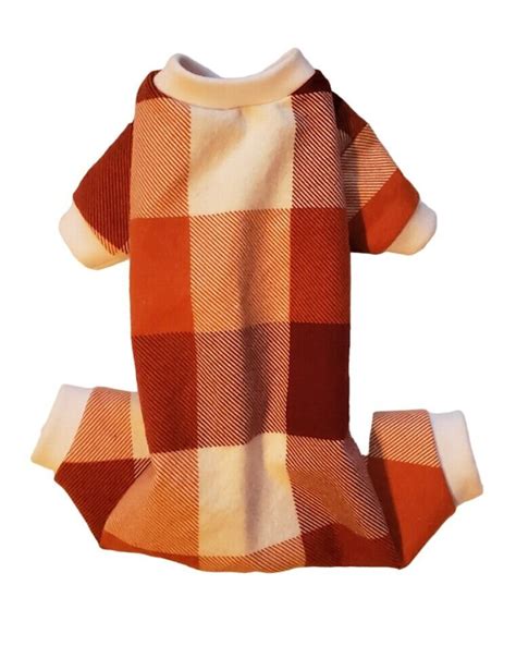 Fall Rust Plaid Flannel Pajamas Pj's Dog Puppy Teacup Pet Apparel ...