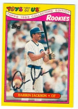 Darrin Jackson autographed baseball card (Chicago Cubs) 1989 Topps Toys R Us #14