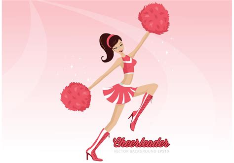 Cheerleader With Pom Poms Vector Background - Download Free Vector Art, Stock Graphics & Images