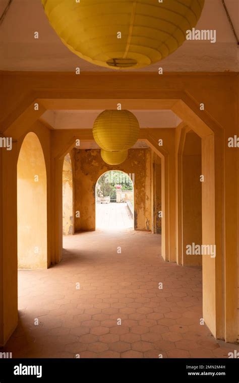 Hanoi, Vietnam, January 2023. Detail of the architecture inside the ...