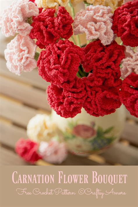 crochet carnation flower pattern crochet carnation pattern etsy uk