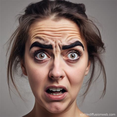 woman  scared face expression stable diffusion