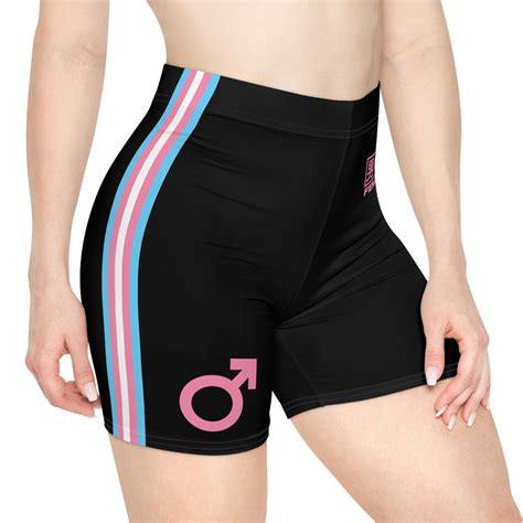 Femboy Vintage Japan Style Nonbinary Flag Stripes Girl Biker Shorts