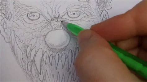 Drawing Demonic Clown Face - YouTube