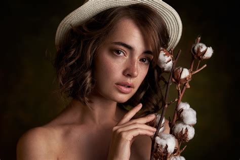 girl, Lydia Samodurova, 2K, Maxim Fawn, hat HD Wallpaper