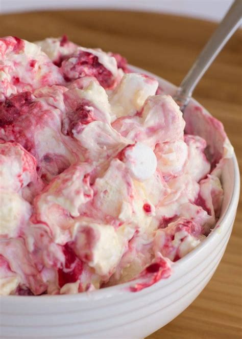 Raspberry Marshmallow Fluff Salad - Sugar n' Spice Gals | Recipe | Fluff desserts, Fruit salad ...