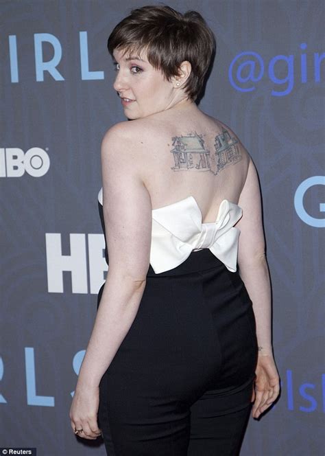 Lena Dunham reveals her kooky tattoos in strapless jumpsuit | Daily ...
