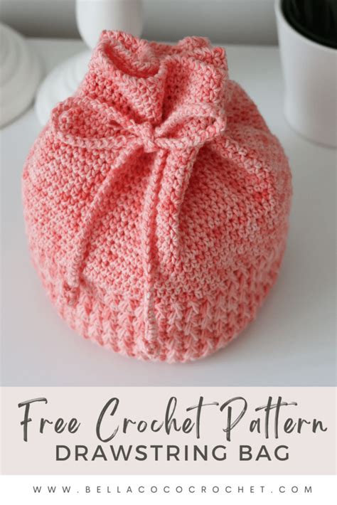 crochet drawstring bag  pattern bella coco crochet