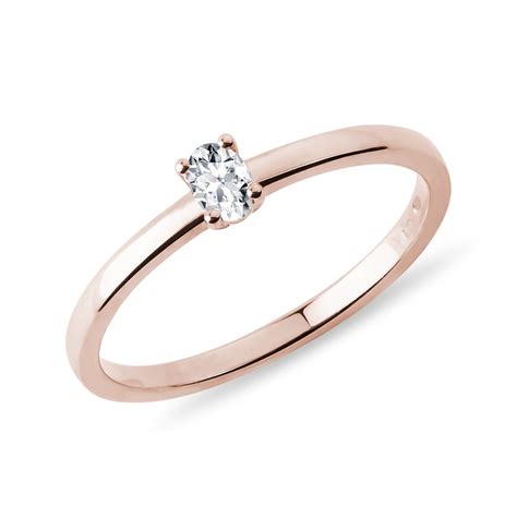 oval cut diamond stackable ring  rose gold klenota