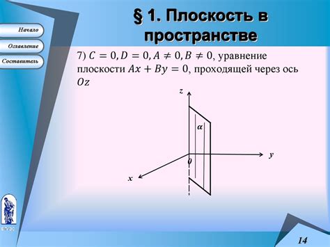 Плоскость в пространстве - online presentation