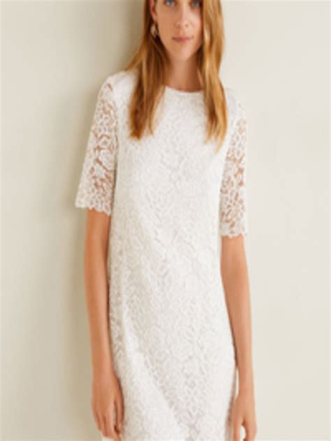 Buy MANGO Women White Lace Shift Dress - Dresses for Women 7544716 | Myntra