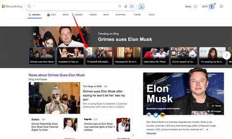 Bing Search Trending Carousel With Ads