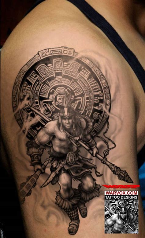 Aztec Warrior Tattoo Design - ₪ AZTEC TATTOOS ₪ Warvox Aztec Mayan Inca Tattoo Designs