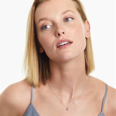 14K White Gold Blue Topaz Birthstone Necklace-8341312w14