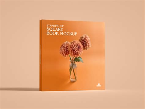 Free Premium Square Book Mockup Design - Mockup Planet