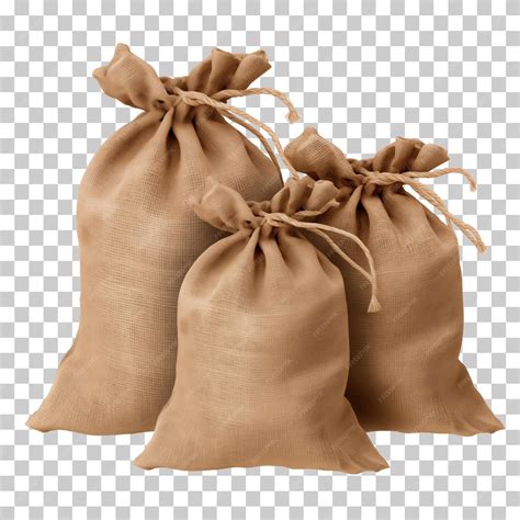 premium psd burlap sack bag  transparent background