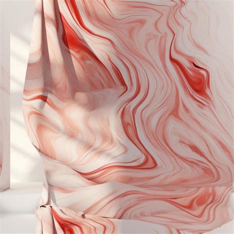 Premium AI Image | A red and white piece of fabric with a long, thin ...