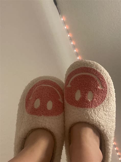 Pink and White Smiley Face Slippers | Best Smiley Slippers