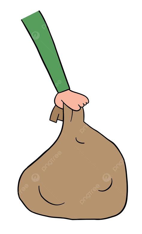 cartoon vector illustration  carrying  sack bag object sack vector