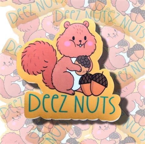 Deez Nuts Squirrel Sticker Fall Sticker Squirrel Acorn - Etsy