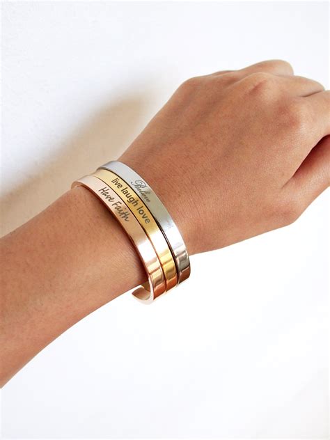stainless steel personalized classic cuff  gold arvaco
