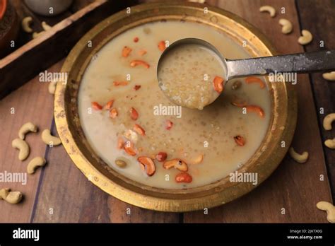 indian traditional sweet sabudana kheer with jaggery Stock Photo - Alamy