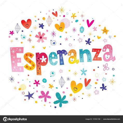 Palabra Esperanza Cursiva Esperanza Phrase Handwritten Calligraphy