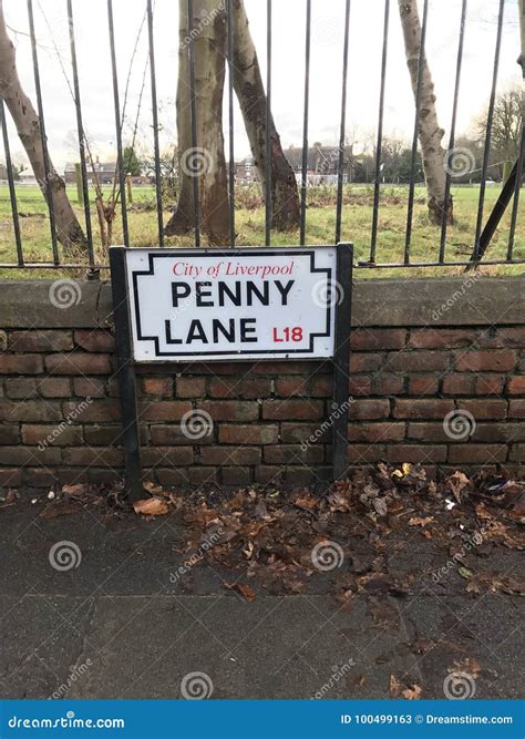 Penny Lane Road Sign Liverpool Foto de Stock Editorial - Imagem de