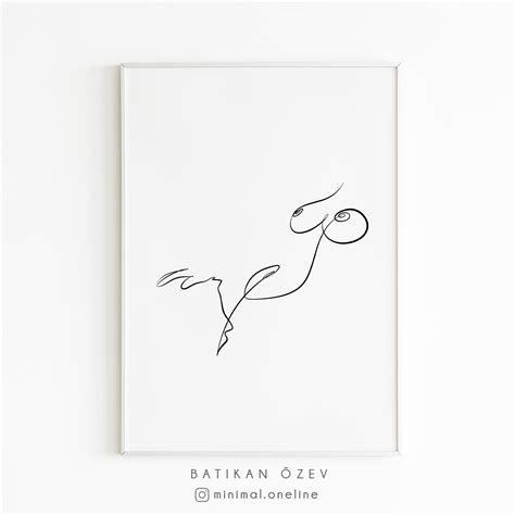 Minimalist Erotic Single Line Art Print, Sex Scene Wall Poster