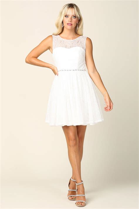 Blush Homecoming Short Sleeveless Lace Cocktail Dress - Homecoming