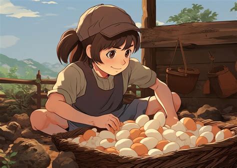 premium ai image  child helping  collect eggs world food day images